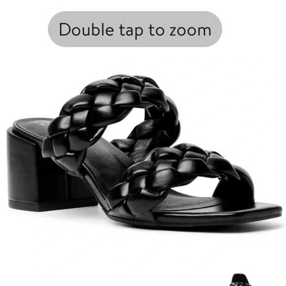 NWT Time and Tru Women's City Braided Heel Sandals~ Black 9W - Picture 5 of 11